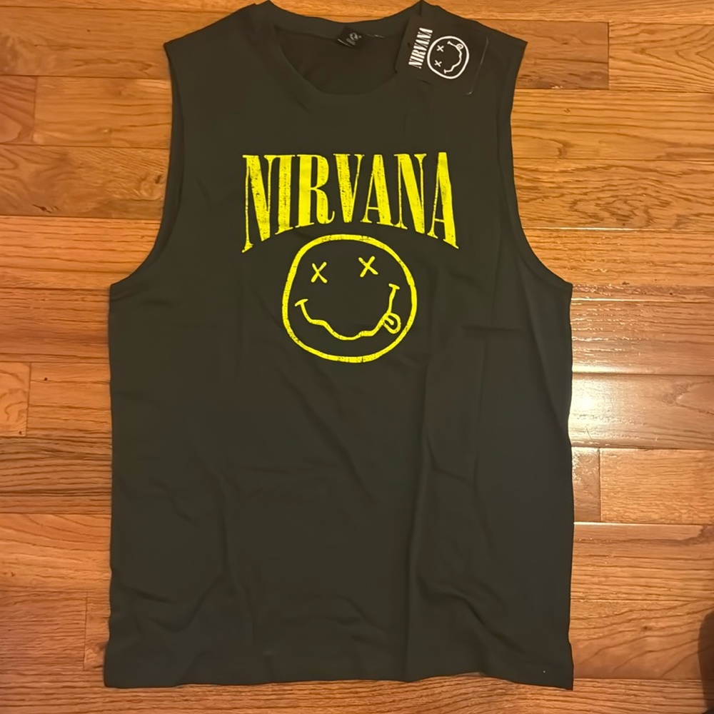 NIRVANA Black Muscle Tee Sleeveless Tank Top